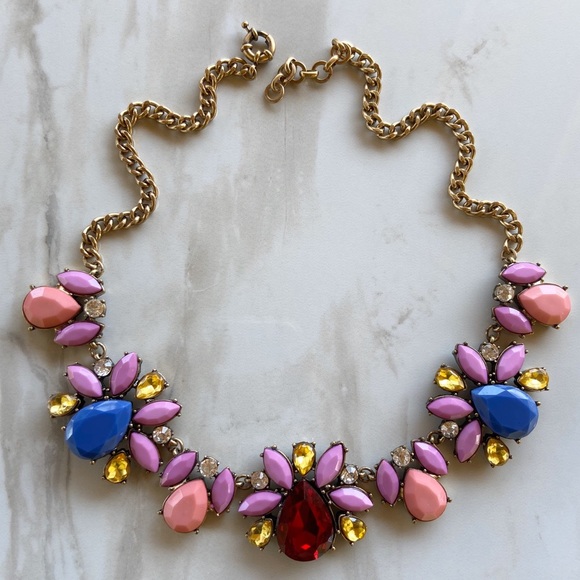 ModCloth Pink Blue Rubi Red Vintage Necklace - Picture 2 of 10